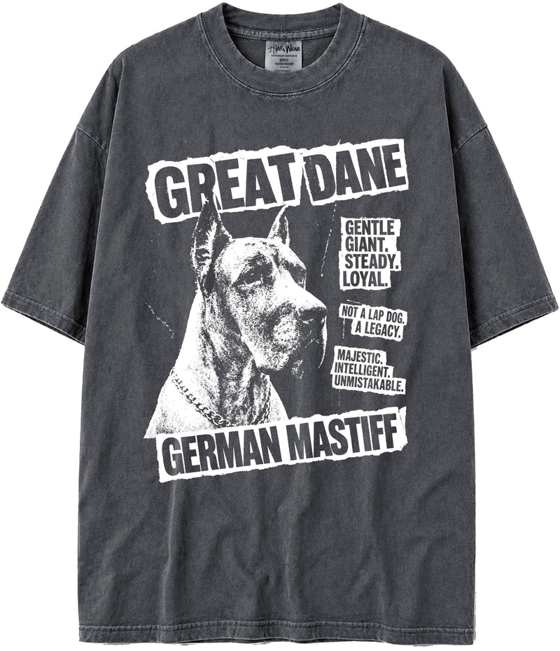BABATEES U.S.A. MAX-Heavyweight Punk Rock Animals Shaka Wear Oversized 7.5oz Cotton Tshirt - Great Dane