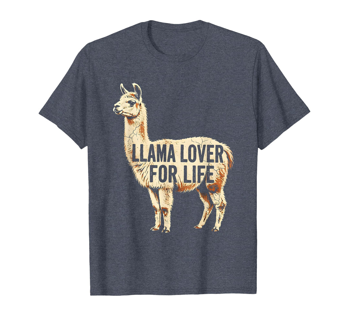 Mademark Llama Lover For Life Peru Graphic Design T-Shirt - Heather Blue