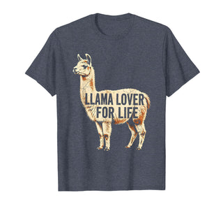 Mademark Llama Lover For Life Peru Graphic Design T-Shirt - Heather Blue