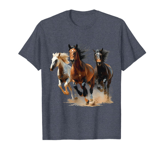 Vintage Horse Lover Horses Vintage Horses Lover Graphic for Men Women Boys Girls T-Shirt - Heather Blue