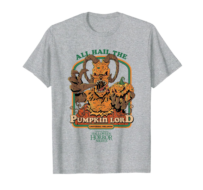 Halloween Horror Nights HHN Alles Heil dem Kürbislord T-Shirt - Heather Grey
