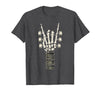 Rock and Wear Gifts Men Women Kids Skeleton Guitar Hand Rock On Guitarist Rock Band Music T-Shirt - Dark Heather Grey