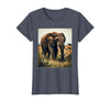 Mademark Wild Heart, Gentle Giant Elephant Nature Design T-Shirt - Women - Heather Blue