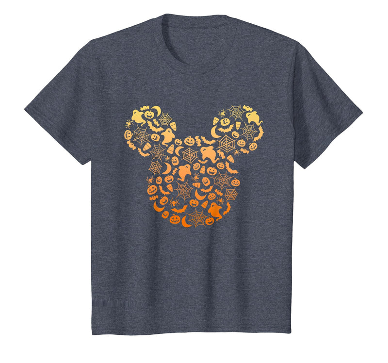 Disney Mickey Mouse Halloween Ghosts & Pumpkins Gradient T-Shirt - Heather Blue