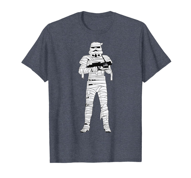 Star Wars Halloween Stormtrooper Mummy Wraps T-Shirt - Heather Blue