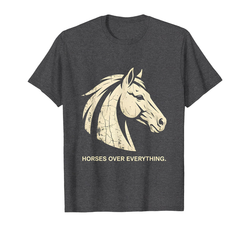Mademark Horses Over Everything Equestrian Women Design T-Shirt - Men - Dark Heather Grey