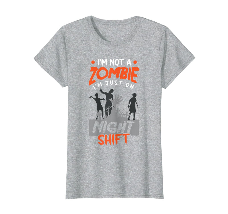 The Shift Worker - Night Shift Worker Design Night Shift Worker Halloween Funny Pun T-Shirt - Heather Grey