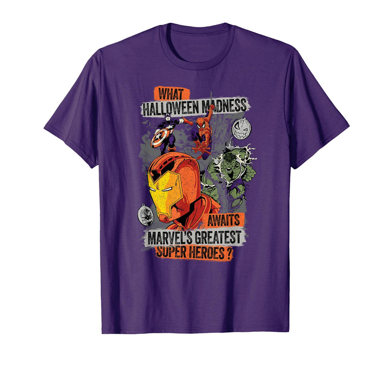 Marvel Halloween Madness Awaits the Greatest Super Heroes T-Shirt - Purple