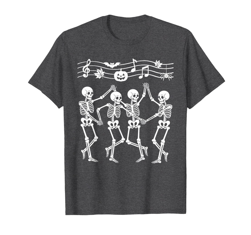 Dancing Skeletons Halloween Party Music Shirts Spooky Skeletons Symphony Halloween Dance Music Men Women T-Shirt - Dark