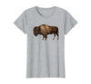 Altes Büffel-Design Buffalo Vintage Retro American Bison T-Shirt - Heather Grey