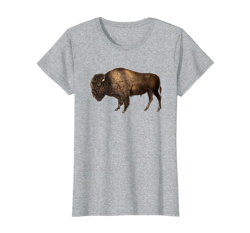 Altes Büffel-Design Buffalo Vintage Retro American Bison T-Shirt - Heather Grey