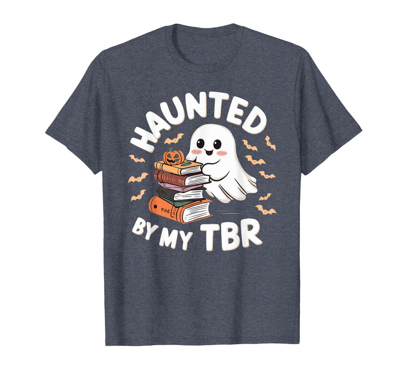 Halloween Student Books Lovers Haunted By My TBR Haunted By My TBR Cute Ghost Book Reading Teacher Halloween T-Shirt -