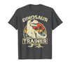 Dinosaur Trainer Halloween Vintage Dinosaur Trainer Halloween Costume Retro Dino Outline T-Shirt - Dark Heather Grey