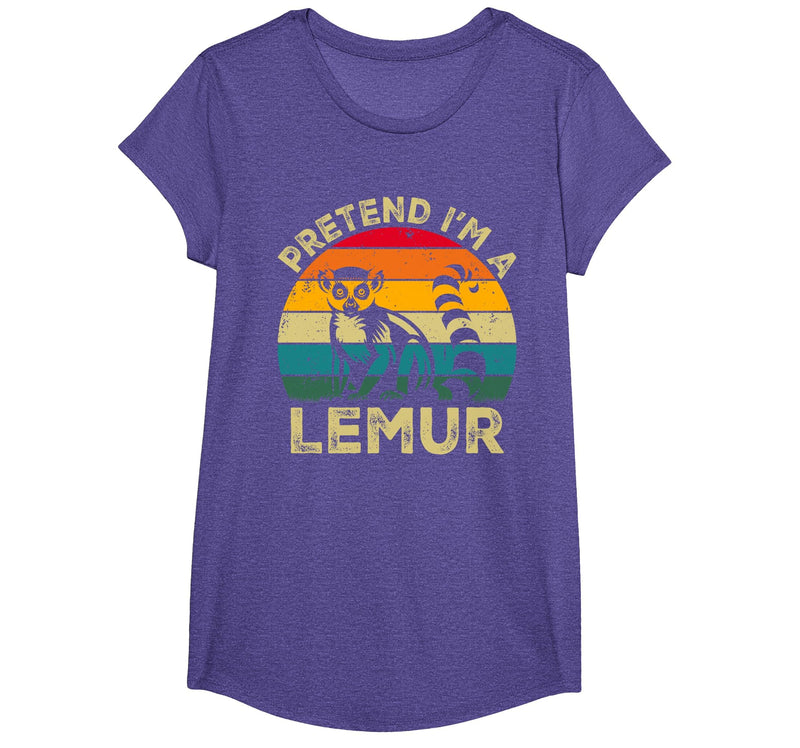 Funny Costume Party Halloween Tees by T&T Pretend I'm A Lemur Lazy Halloween Costume T-Shirt - Purple Heather