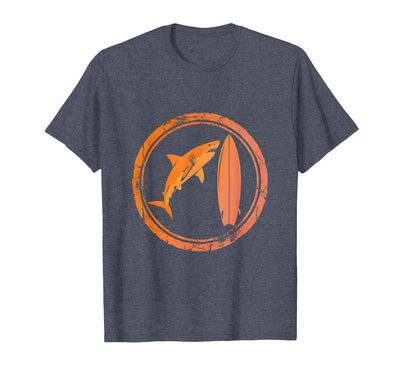 Great White Shark Breaching Surfboard Graphic T-Shirt