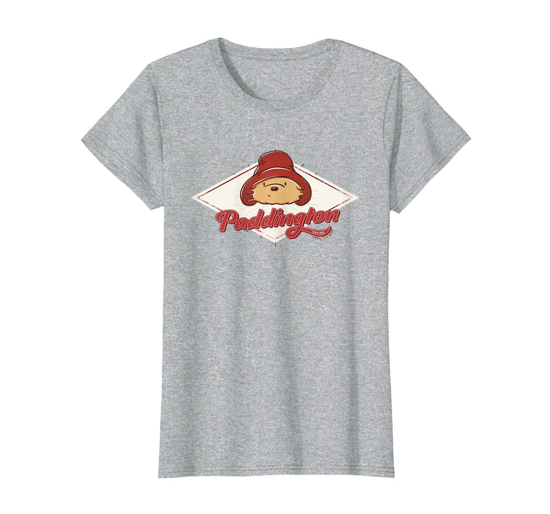 Paddington Bear Classic Retro Diamond T-Shirt - Heather Grey