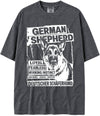 BABATEES U.S.A. MAX-Heavyweight Punk Rock Animals Shaka Wear Oversized 7.5oz Cotton Tshirt - German Shepherd