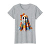 Patchwork Quilt Ghost Halloween Quilter Autumn Tee Patchwork Ghost Quilt Halloween Quilter Fall Autumn Bow Cute T-Shirt -