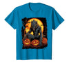 FrightNightFits Werewolf Orange Halloween T-Shirt - Sapphire Blue