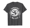 Halloween Witches Spooky Night Graveyard Tonight We Fly Halloween Witch Broomstick Moon T-Shirt - Dark Heather Grey
