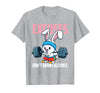 Excuses Don't Burn Calories Rabbit Fitness Gym Bunny T-Shirt in Heather Grey