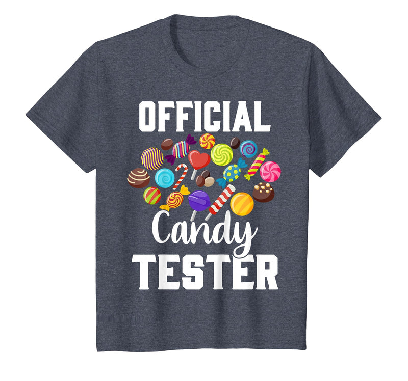 Candy Tester Sweets Lover Gifts & Apparel Official Candy Tester Halloween Costume Boys Girls Kids T-Shirt - Heather Blue