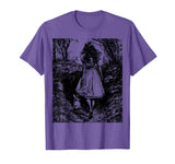 Alice in Wonderland - Down the Rabbit Hole Fantasy Vintage T-Shirt in Purple Heather