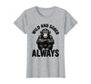 Mademark Wild and Sober Always Funny Monkey Design T-Shirt - Women - Heather Grey