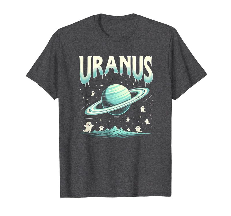 Mademark Ghost & Spirits - Ghost (99 Problems All) T-Shirt - Dark Heather Grey-halloween Celestial Cosmic Uranus Unease