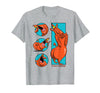 Cow and Chicken Red Guy Poses Collage Cartoon T-Shirt - Heather Grey