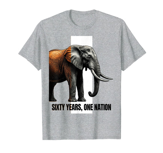 Mademark Sixty Years, One Nation Majestic Elephant Design T-Shirt - Men - Heather Grey