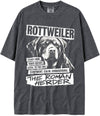 BABATEES U.S.A. MAX-Heavyweight Punk Rock Animals Shaka Wear Oversized 7.5oz Cotton Tshirt - Rottweiler