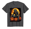 FrightNightFits Werewolf Orange Halloween T-Shirt - Dark Heather Grey