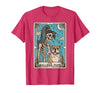 The Bulldog Mom Tarot Card Halloween Women Men Kid Retro Funny The Bulldog Mom Tarot Card Skeleton Halloween T-Shirt - Red