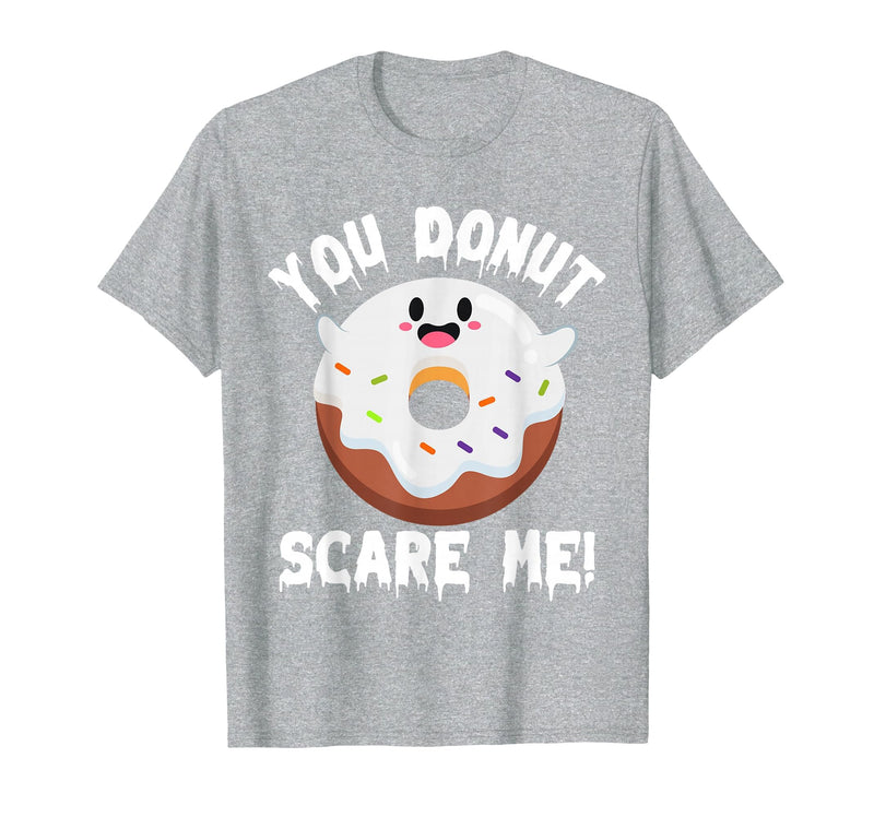 Donut Halloween Shirt Halloween Donut Costume Kids Men Women Doughnut Scare Me T-Shirt - Heather Grey