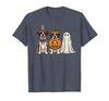 Funny Retro St. Bernard mom Halloween Witch Spooky Ghost Saint Bernard Pumpkin Halloween Dog Lover T-Shirt - Heather Blue
