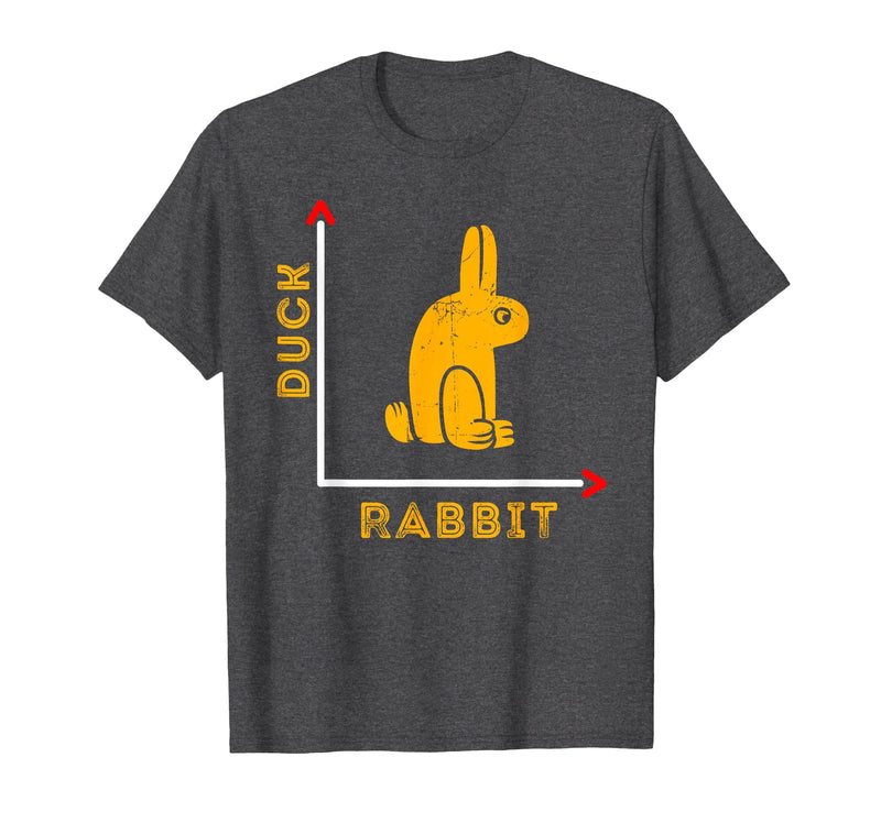 Wittgensteins Rabbit Duck Illusion Physics Nerd Math Geek T-Shirt in Dark Heather Grey