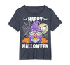 Gnome Halloween Gifts Co. Happy Halloween Spooky Ghost Witches Candy Corn Gnomes T-Shirt - Heather Blue