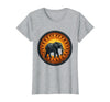 Mademark Elephant Silhouette Giant Sunset Graphic T-Shirt - Women - Heather Grey
