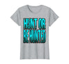 Mademark Hunt or Be Hunted Fierce Shark Design T-Shirt - Heather Grey