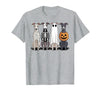 Funny Retro Italian Greyhound Dog Halloween Witch Spooky Ghost Italian Greyhound Pumpkin Halloween Skeleton T-Shirt -