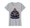 Mademark Meditating Gorilla Zen Monkey Graphic Design T-Shirt - Women - Heather Grey