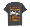 Cow A Pig And A Chicken gift idea A Cow A Pig and A Chicken Walk Into A BBQ The End Barbecue T-Shirt - Dark Heather Grey