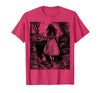 Alice in Wonderland - Down the Rabbit Hole Fantasy Vintage T-Shirt in Red Heather