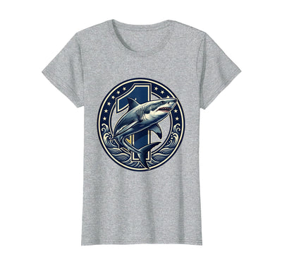 Shark Swimming Through 10 Banner 10th Birthday T-Shirt
