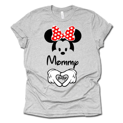 AMAZING RETRO Mickey Minnie Couple Shirts Dad Mom Couple Matching Pregnancy Announcement T-Shirt-(Sold Separately)