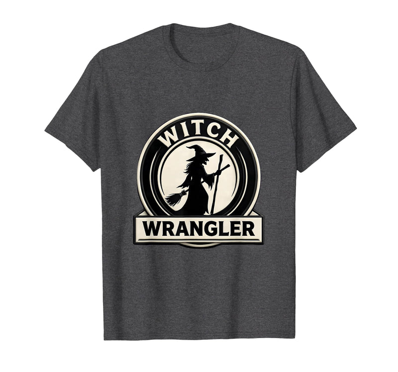 Mademark Witch Wrangler Funny Family Halloween Party Costume T-Shirt - Dark Heather Grey