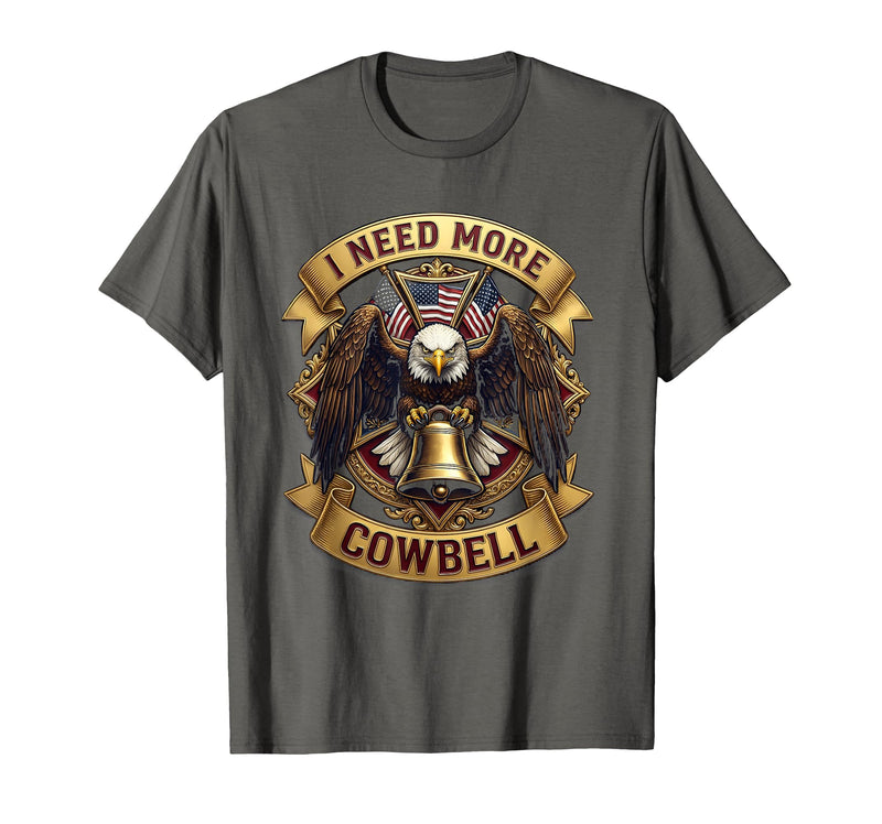 Mademark I Need More Cowbell Funny Music Design T-Shirt - Asphalt Grey