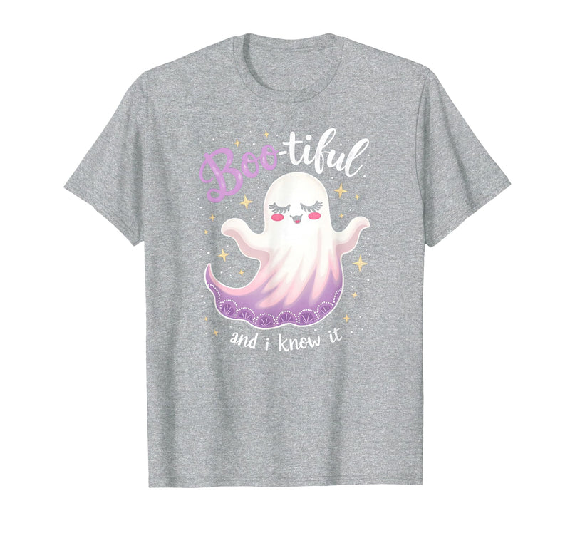 Mademark Ghost & Spirits - Ghost (99 Problems All) T-Shirt - Heather Grey-boo-tiful and I Know It