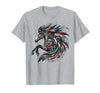 Mystical Native American Horse Farm Heritage Spirituality T-Shirt - Heather Grey